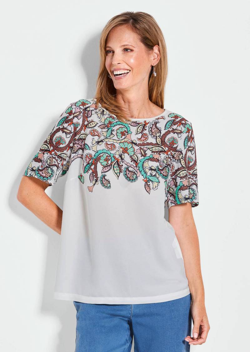 Blusenshirt mit platziertem Paisley-Muster - weiß / gemustert - Gr. 42 von Goldner Fashion von Goldner Fashion