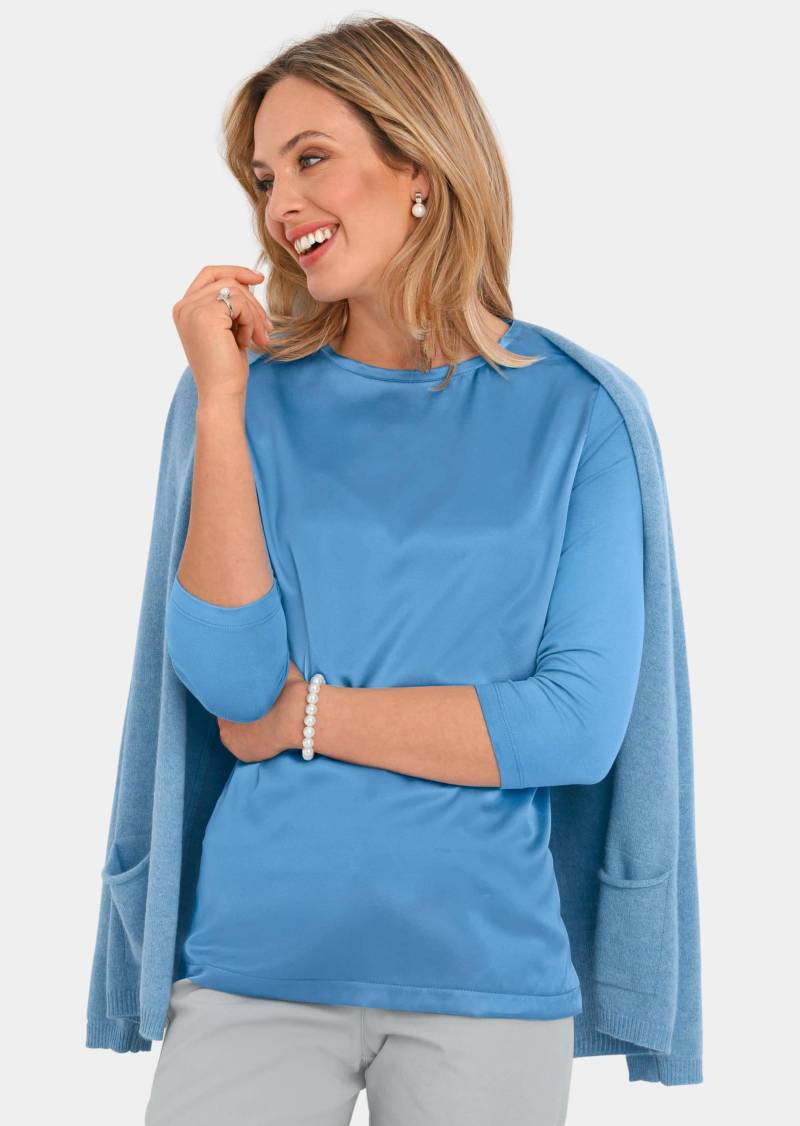 Blusenshirt mit schimmerndem Seideneinsatz - hellblau - Gr. 25 von Goldner Fashion von Goldner Fashion