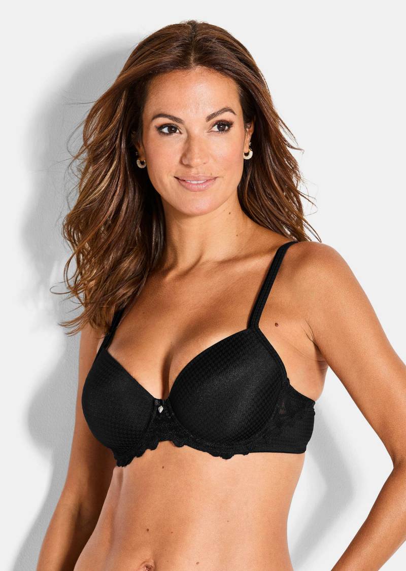 Bügel-BH mit Hahnentritt-Muster - schwarz - Gr. 85 C von Goldner Fashion von Goldner Fashion