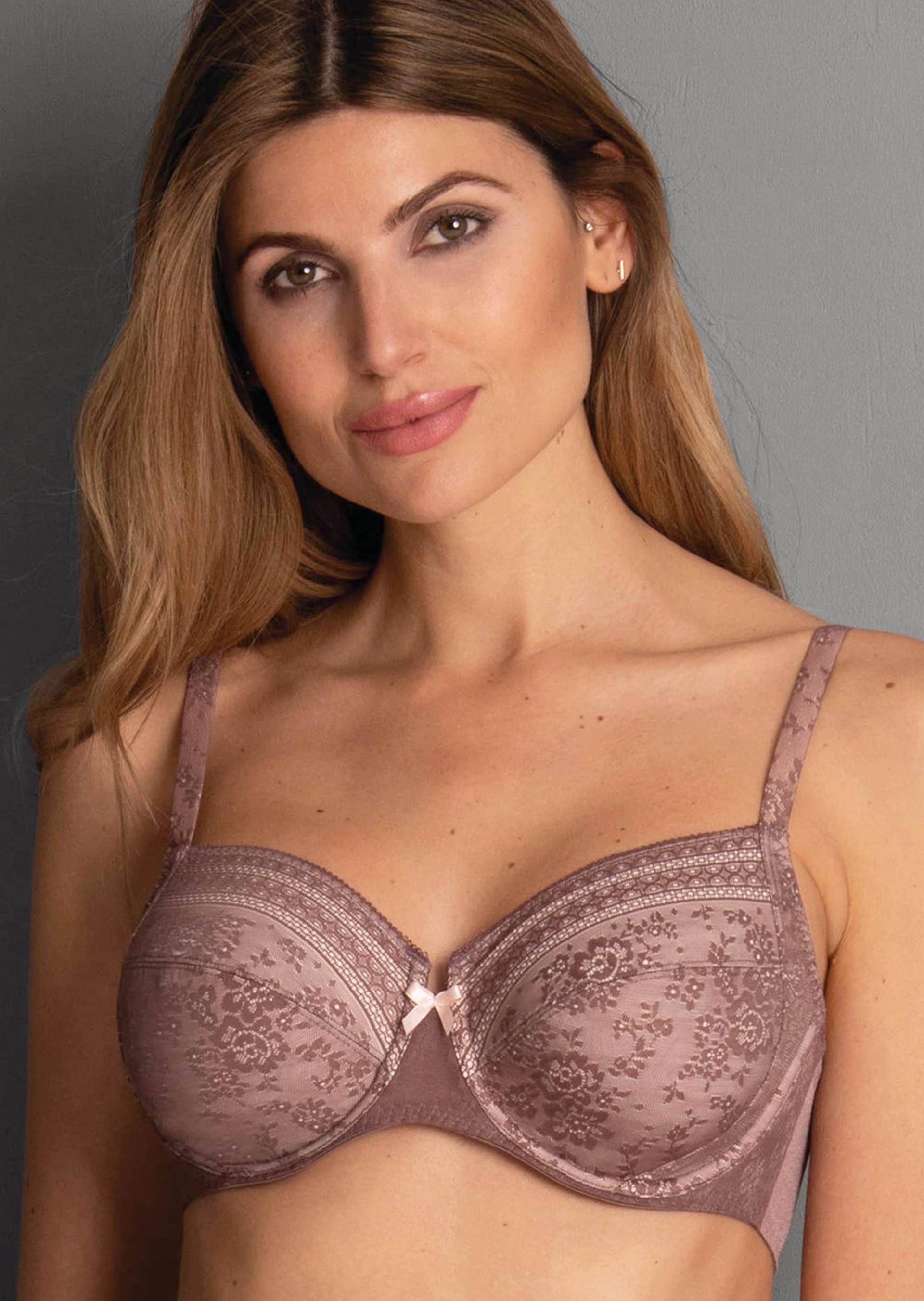 Bügel-BH mit Spitze - altrosé - Gr. 80 F von Goldner Fashion von Goldner Fashion