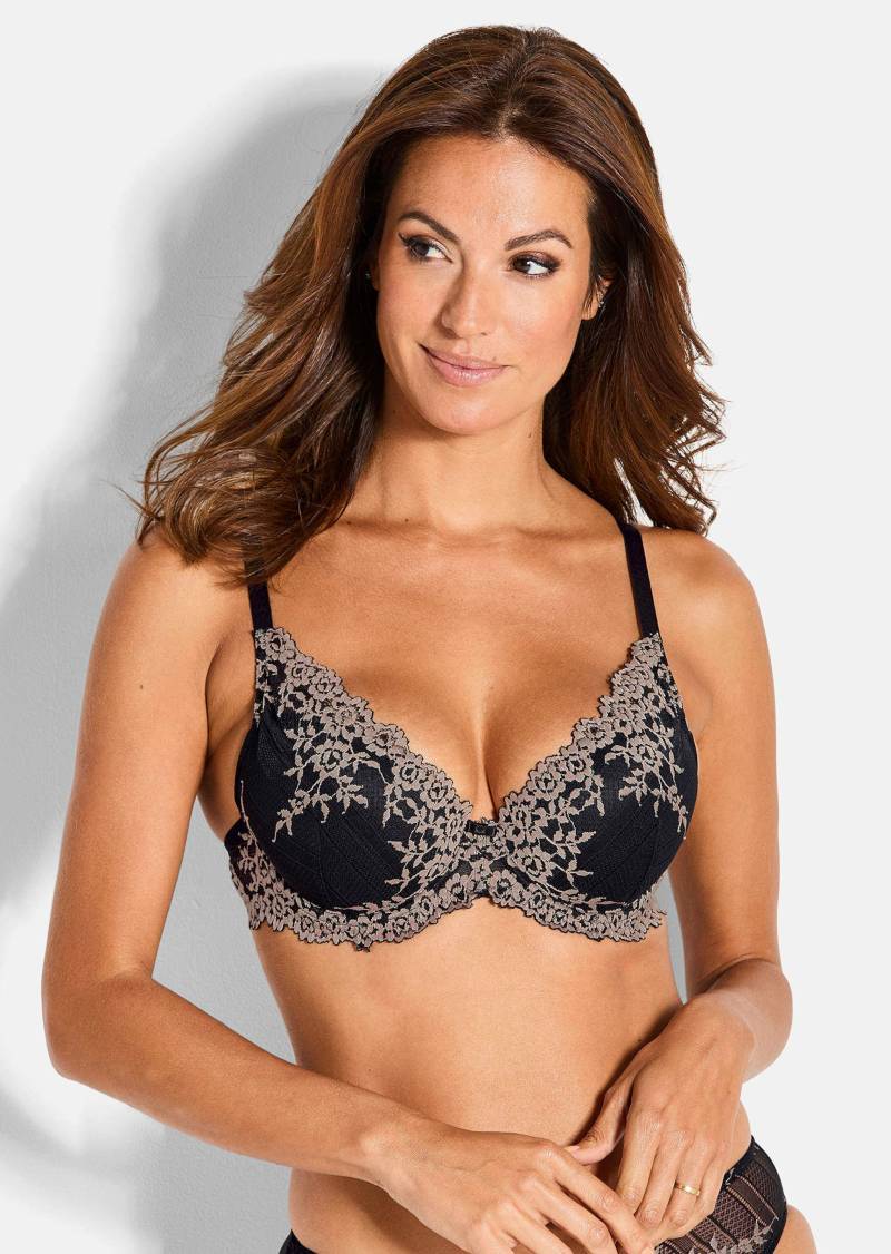Bügel-BH mit Spitze - schwarz / altrosé - Gr. 80 B von Goldner Fashion von Goldner Fashion