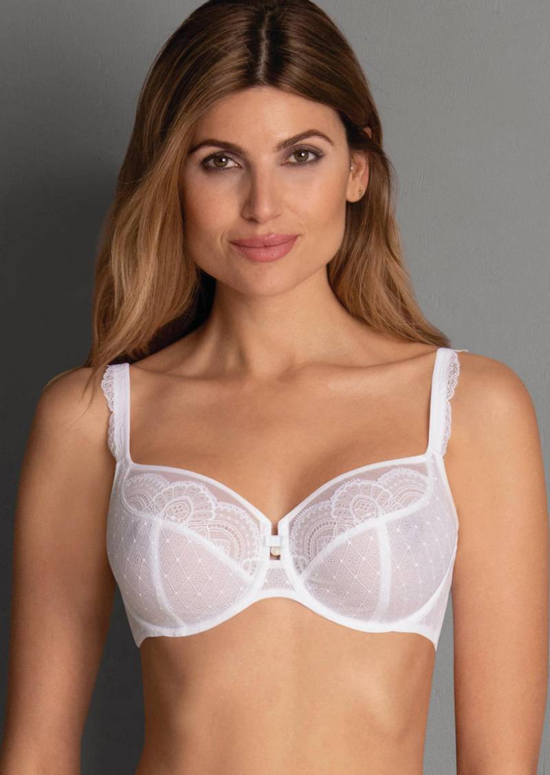 Bügel-BH mit Spitze - weiß - Gr. 95 E von Goldner Fashion von Goldner Fashion