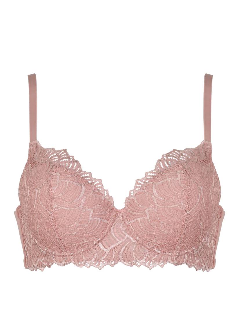 Bügel-BH mit gepolsterten Schalen und Spitze - altrosé - Gr. 90 C von Goldner Fashion von Goldner Fashion