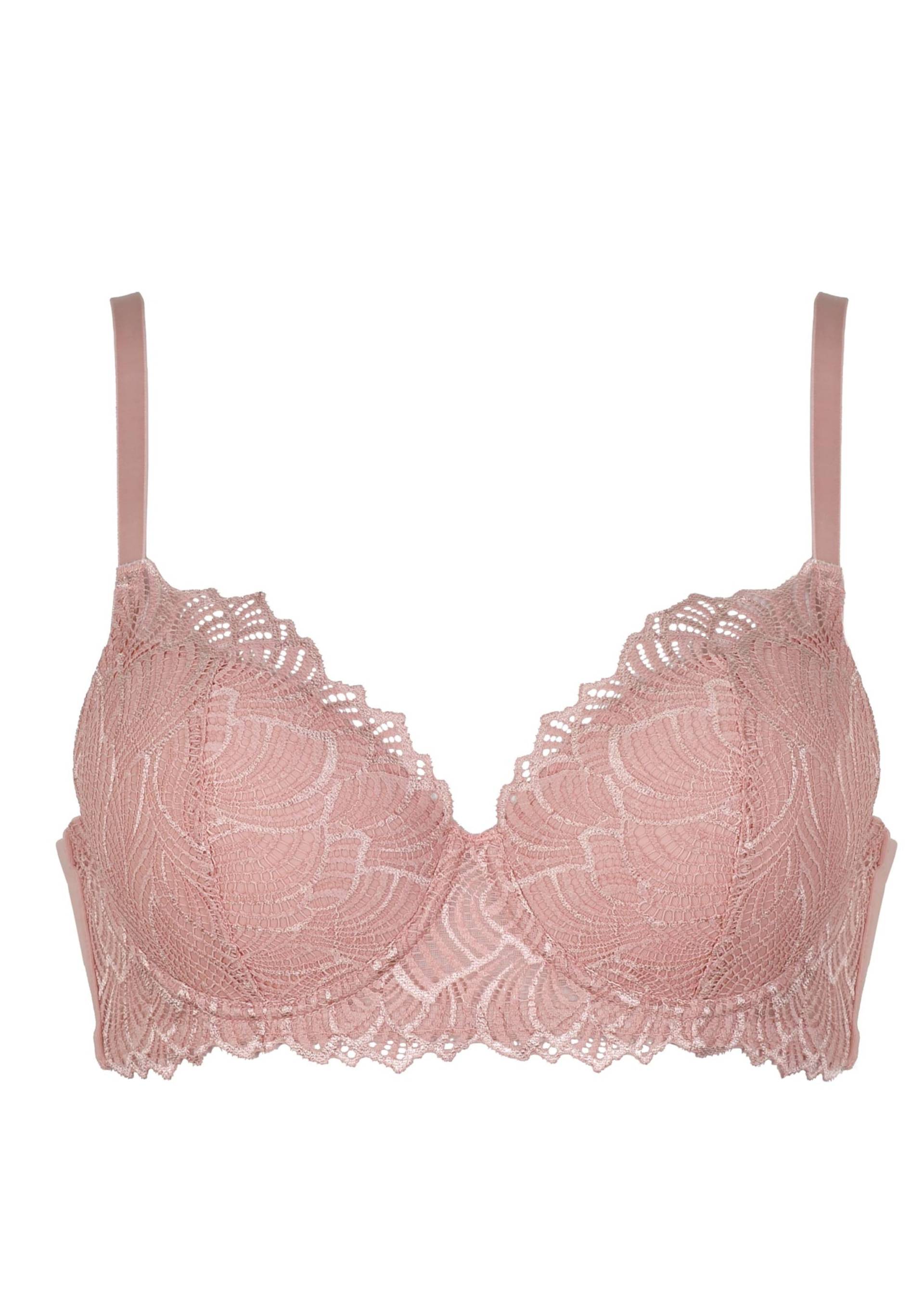 Bügel-BH mit gepolsterten Schalen und Spitze - altrosé - Gr. 95 C von Goldner Fashion von Goldner Fashion