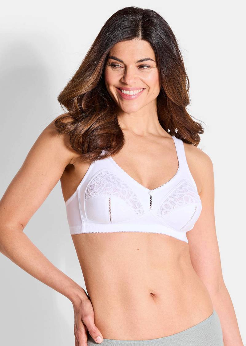 Bügelloser BH mit Spitze im Doppelpack - weiß / weiß - Gr. 110 B von Goldner Fashion von Goldner Fashion