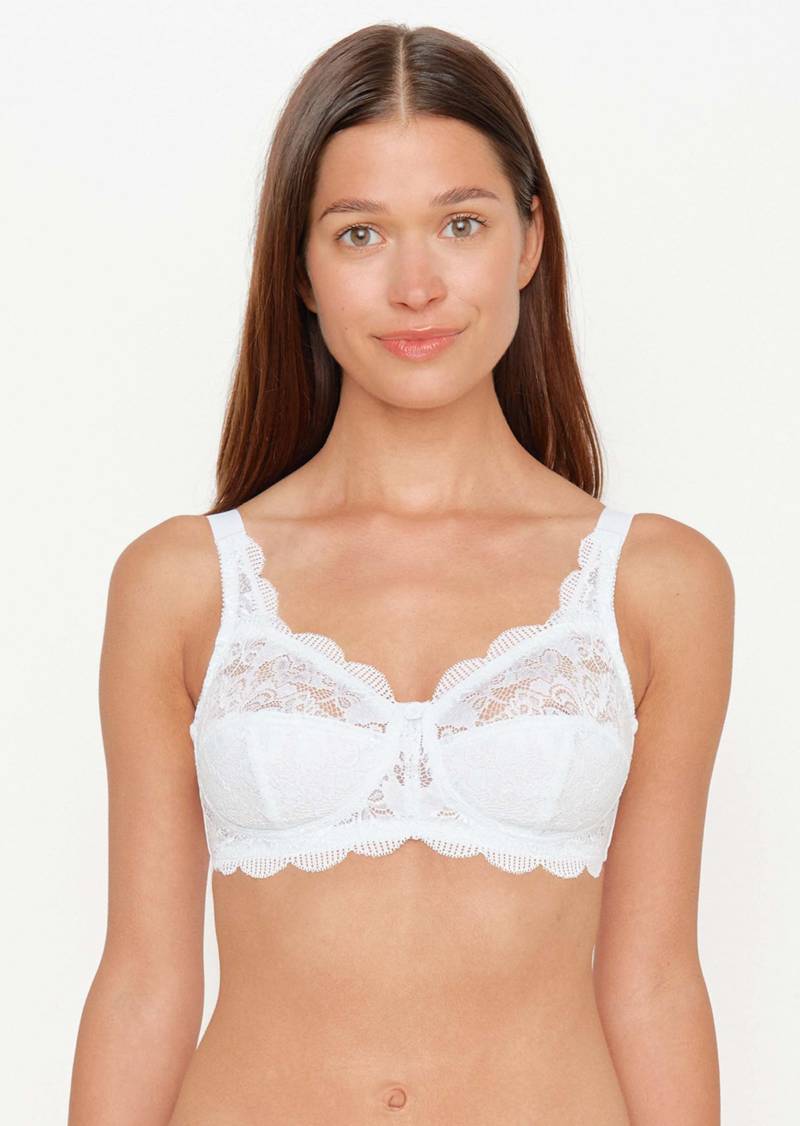Bügelloser BH mit Spitze - weiß - Gr. 80 C von Goldner Fashion von Goldner Fashion