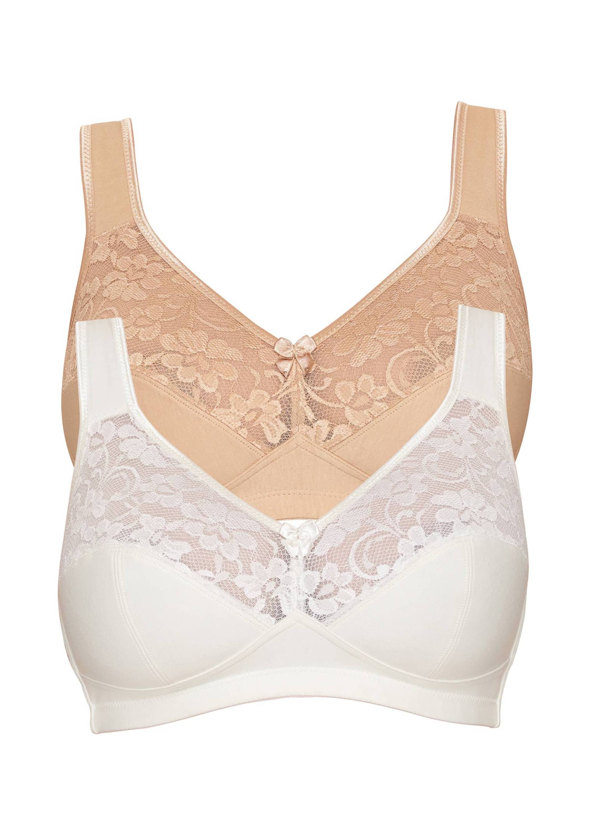 Bügelloser Komfort-BH im Doppelpack - champagner / haut - Gr. 90 B von Goldner Fashion von Goldner Fashion
