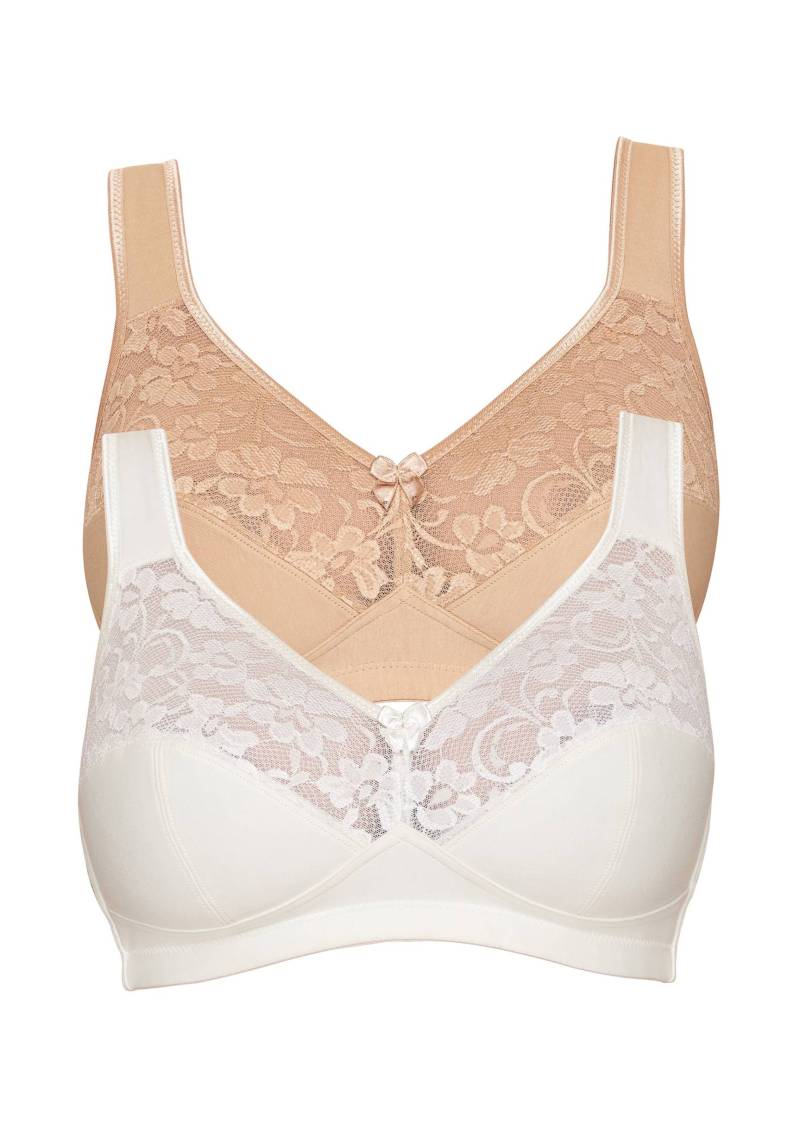 Bügelloser Komfort-BH im Doppelpack - champagner / haut - Gr. 90 B von Goldner Fashion von Goldner Fashion