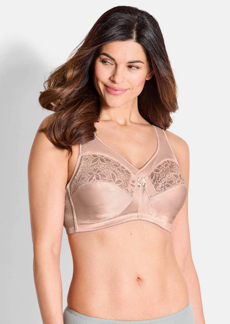 Bügelloser Komfort-BH im Doppelpack - rosé / anthrazit - Gr. 105 B von Goldner Fashion von Goldner Fashion