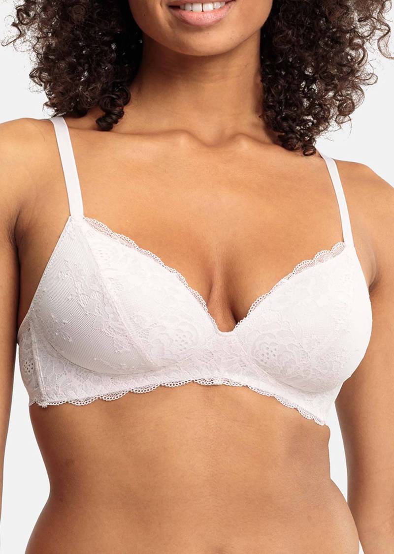 Bügelloser Soft-BH mit Spitze - cremeweiß - Gr. 85 C von Goldner Fashion von Goldner Fashion