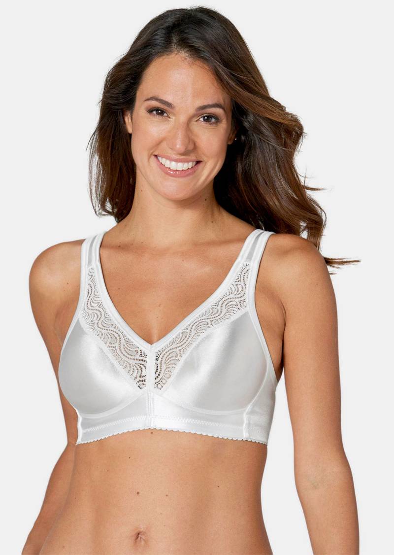 Bügelloser Soft-BH mit Spitze - weiß - Gr. 105 C von Goldner Fashion von Goldner Fashion