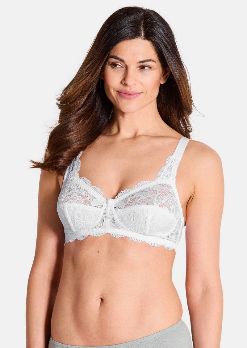 Bügelloser Spitzen-BH im Doppelpack - weiß / schwarz - Gr. 90 C von Goldner Fashion von Goldner Fashion