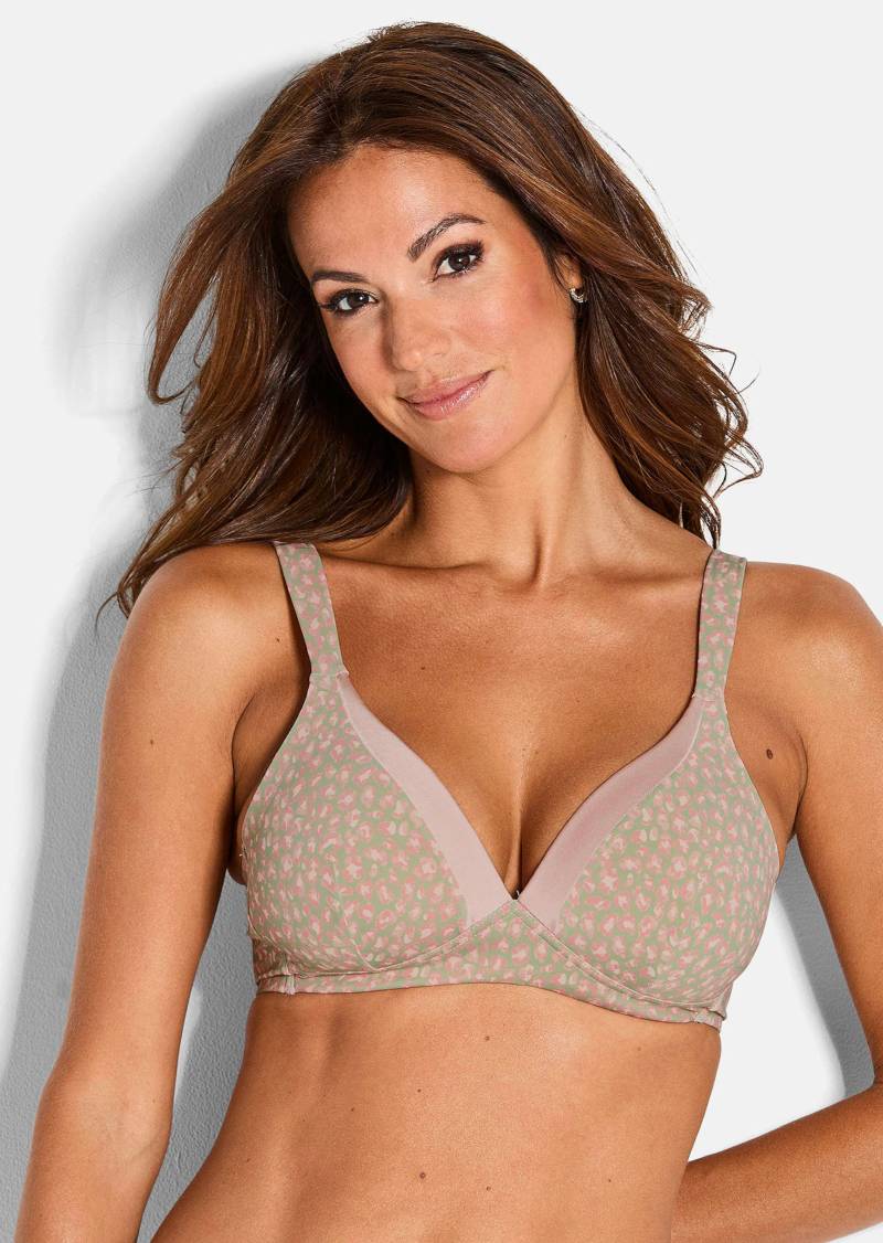 Bügelloser T-Shirt-BH - salbei / altrosé - Gr. 90 D von Goldner Fashion von Goldner Fashion