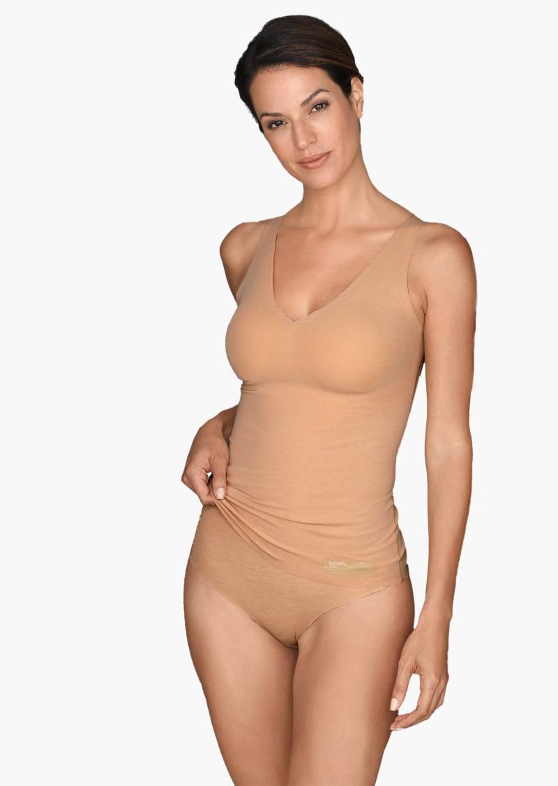 Bügelloses, glattes BH-Hemd - caramel - Gr. XS von Goldner Fashion von Goldner Fashion