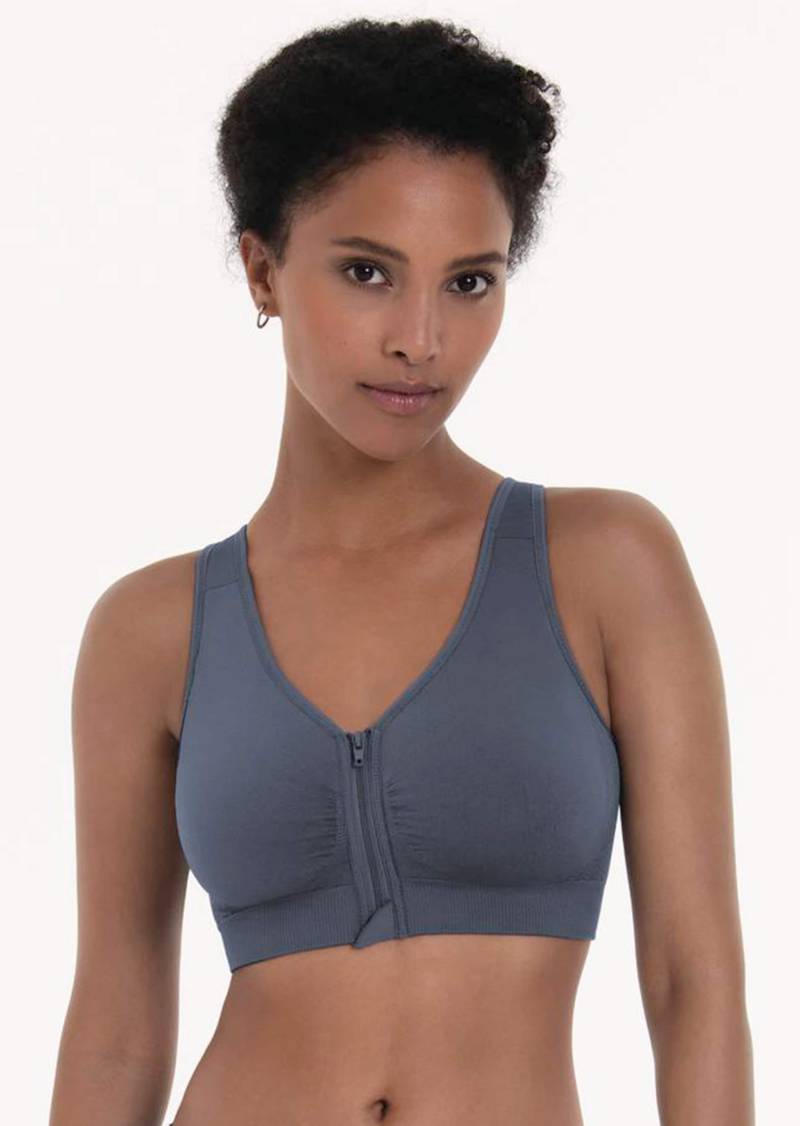 Bustier mit Vorderverschluss und herausnehmbaren Schaumcups - anthrazit - Gr. S von Goldner Fashion von Goldner Fashion