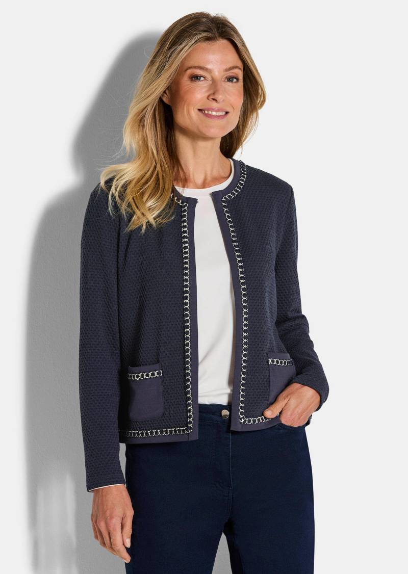 Cardigan mit Zierblende - dunkelblau - Gr. 52 von Goldner Fashion von Goldner Fashion