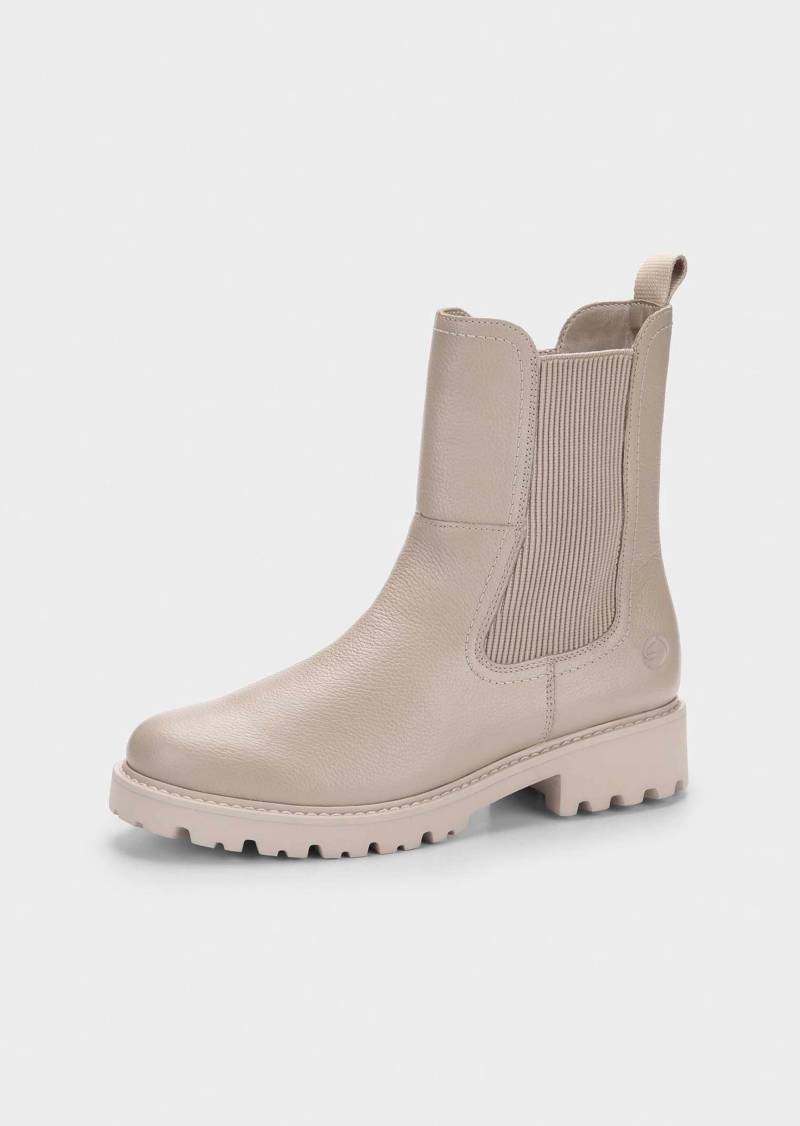 Chelsea Boots mit hohem Schaft - stein - Gr. 37 von Goldner Fashion von Goldner Fashion
