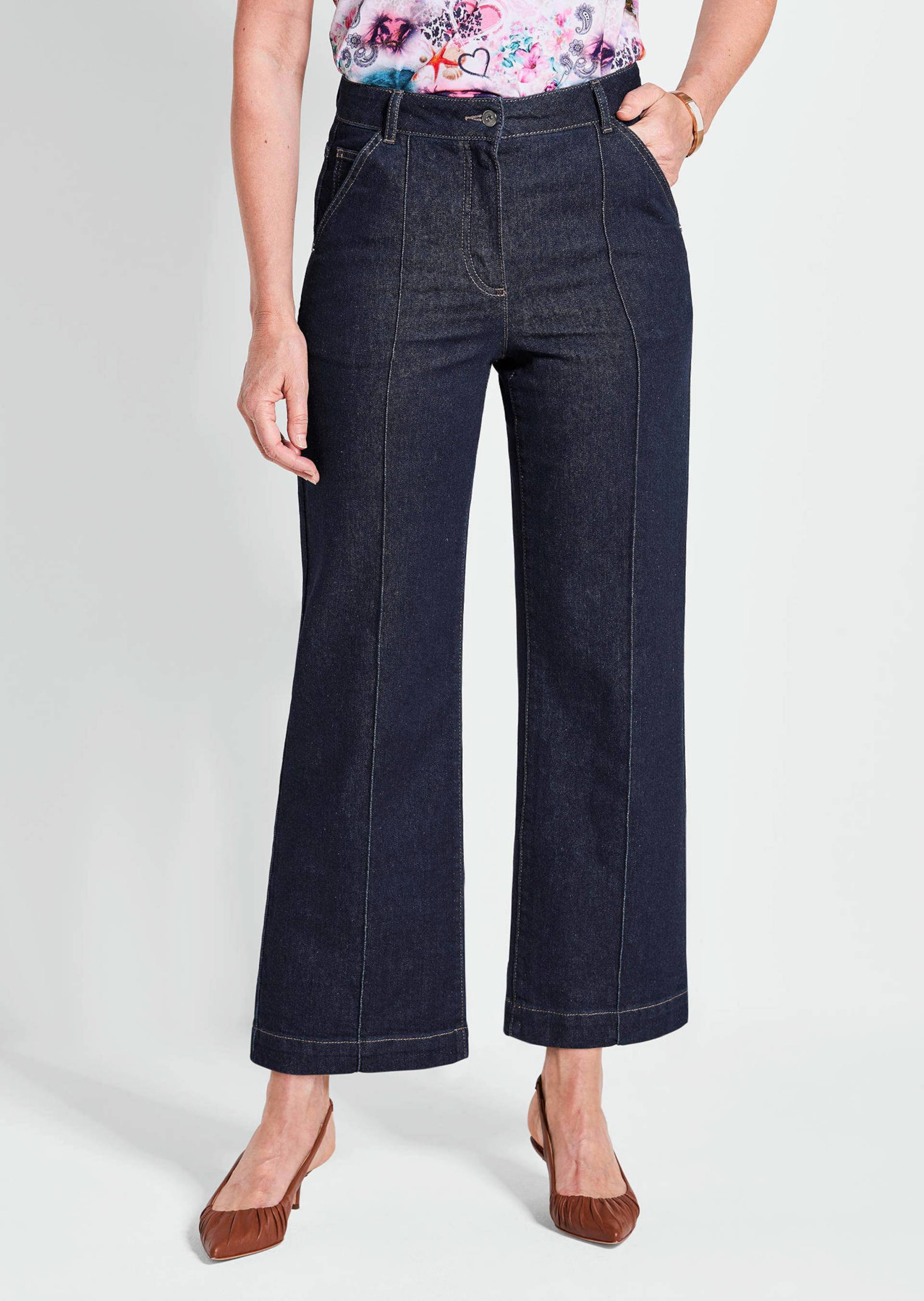 Culotte-Jeans VERA mit Formbund - marine - Gr. 25 von Goldner Fashion von Goldner Fashion