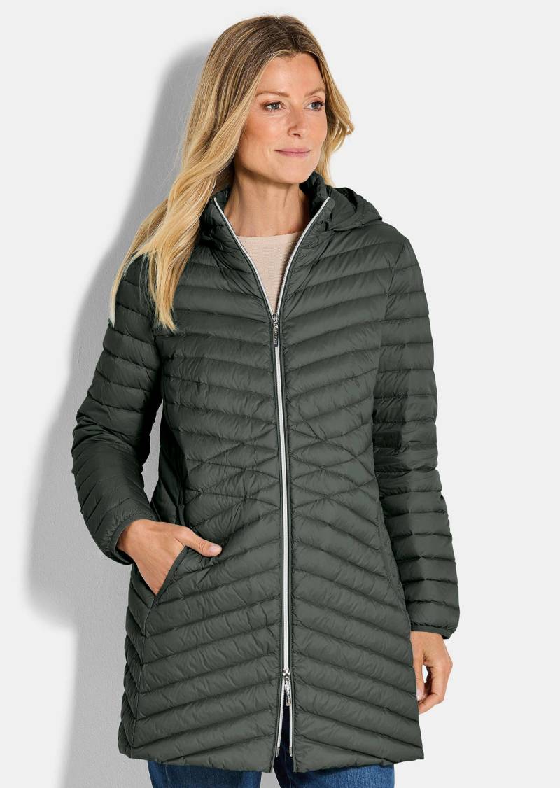 Daunenmantel mit femininer Steppung - khaki - Gr. 44 von Goldner Fashion von Goldner Fashion