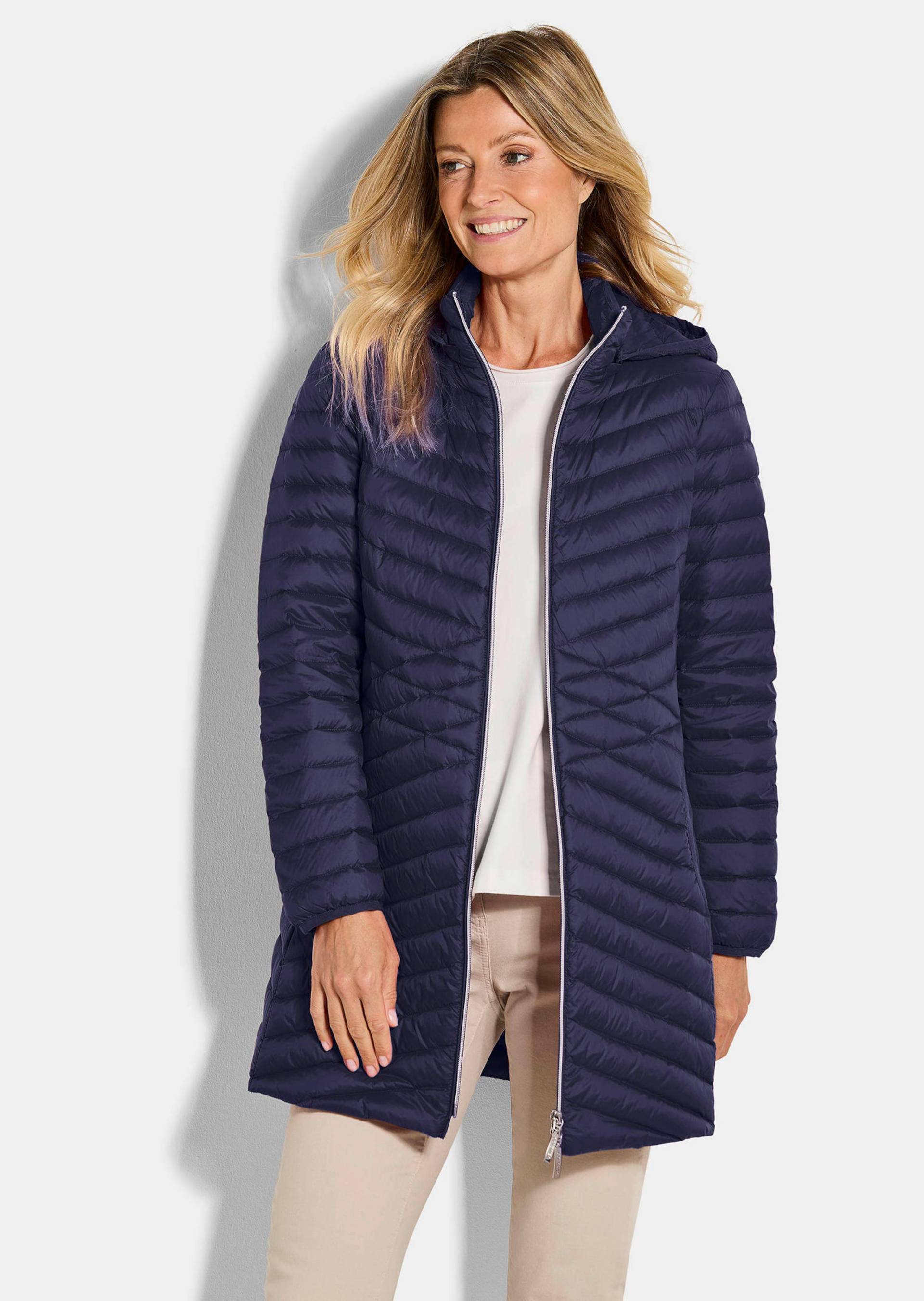 Daunenmantel mit femininer Steppung - marine - Gr. 23 von Goldner Fashion von Goldner Fashion