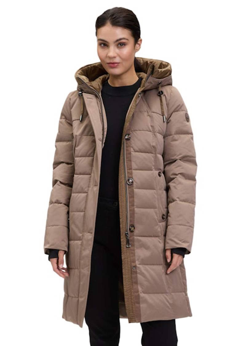 Dick wattierter Steppmantel mit Kapuze - taupe - Gr. 46 von Goldner Fashion von Goldner Fashion
