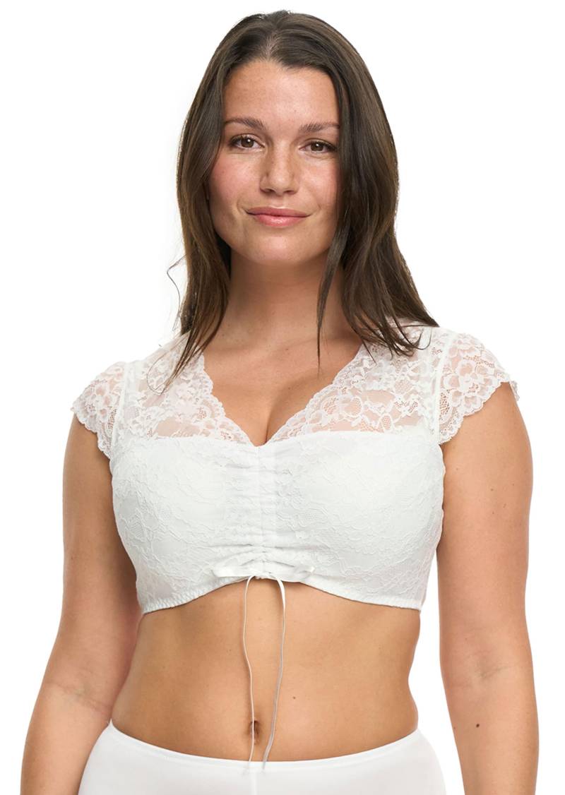 Dirndl-Flügelarmbluse aus Spitze - weiß - Gr. 36 von Goldner Fashion von Goldner Fashion