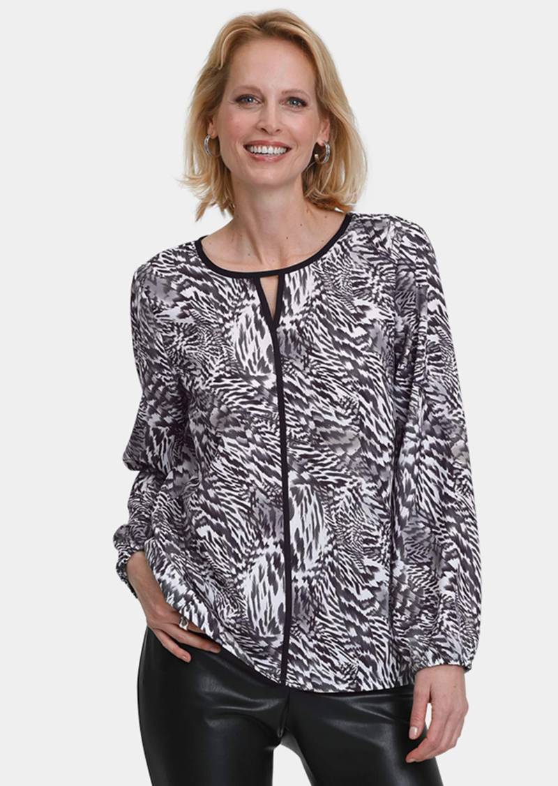 Edel-Bluse - cremeweiß / schwarz - Gr. 22 von Goldner Fashion von Goldner Fashion