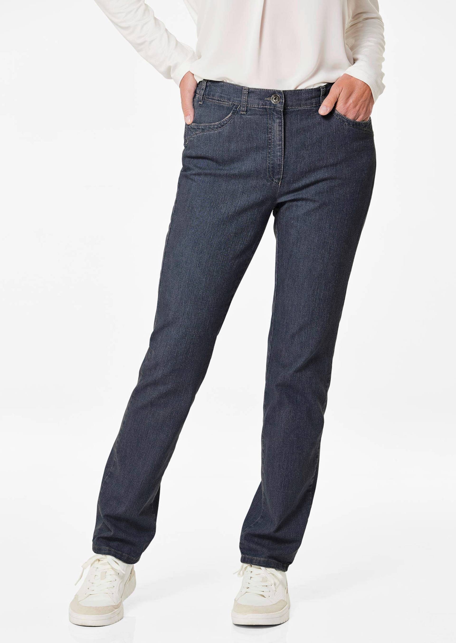 Jeans LOUISA mit Stickerei - marine - Gr. 275 von Goldner Fashion von Goldner Fashion