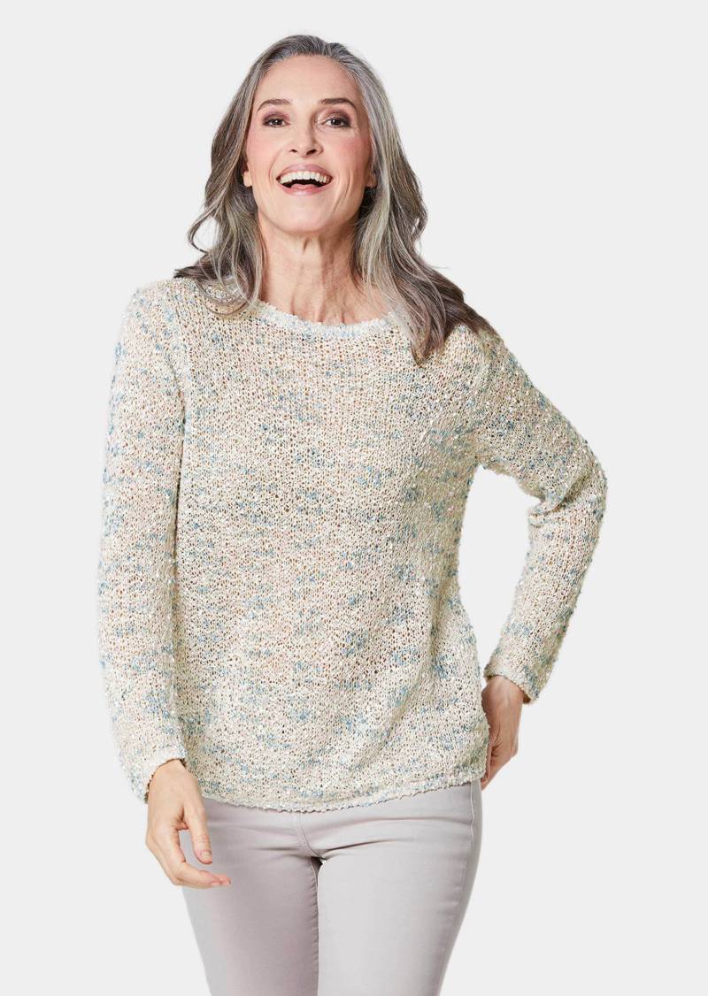 Effektvoller locker gestrickter Bändchengarnpullover - weiß - Gr. 24 von Goldner Fashion von Goldner Fashion