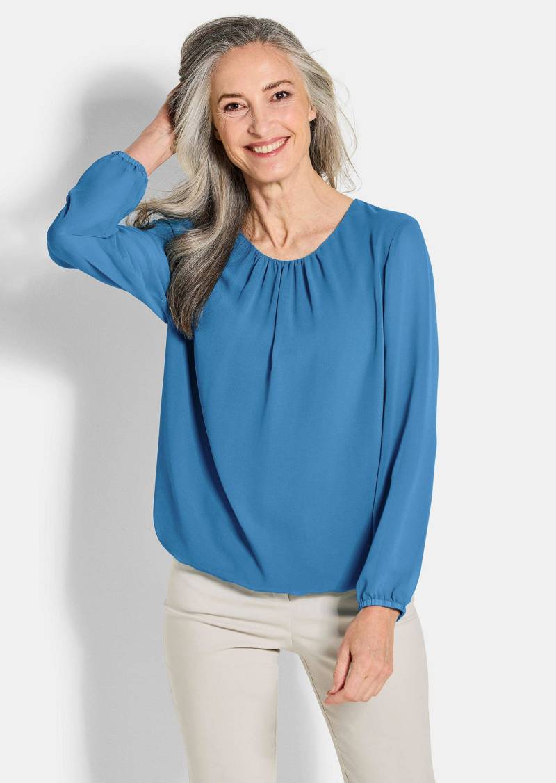 Elegante Bluse aus Chiffon - blau - Gr. 38 von Goldner Fashion von Goldner Fashion