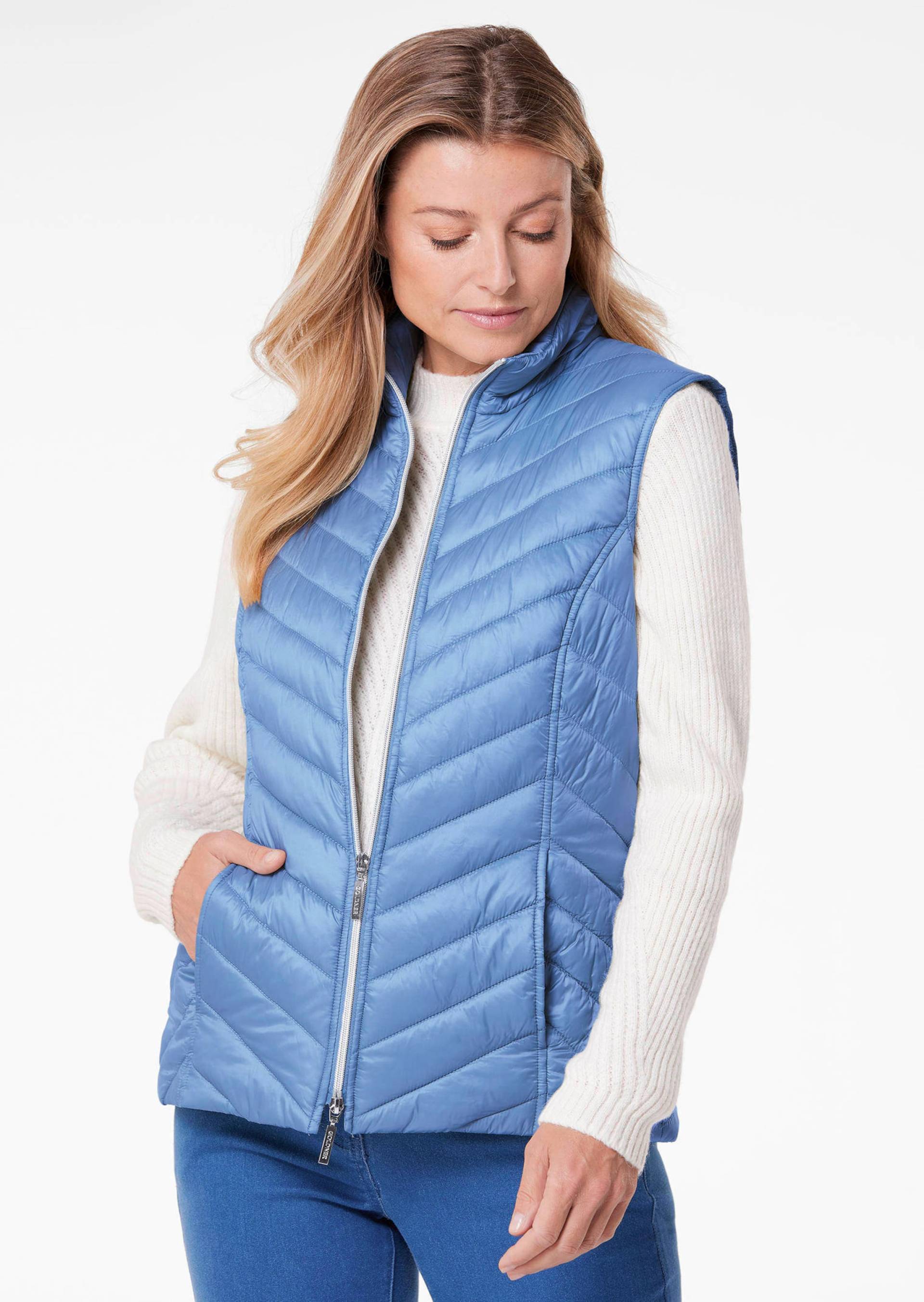 Figurschmeichelnde Weste mit leichter Wattierung - blau - Gr. 21 von Goldner Fashion von Goldner Fashion