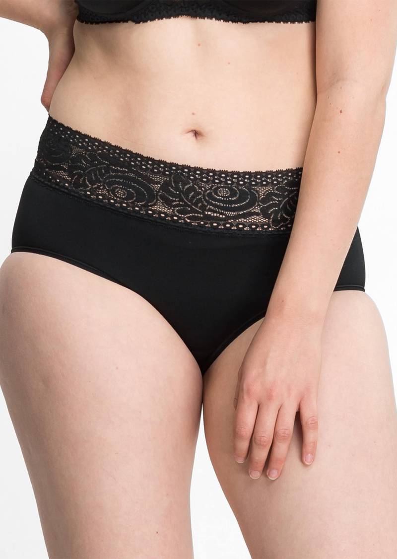 Formbeständiger Taillenslip mit Spitzenbund - schwarz - Gr. 36/38 von Goldner Fashion von Goldner Fashion