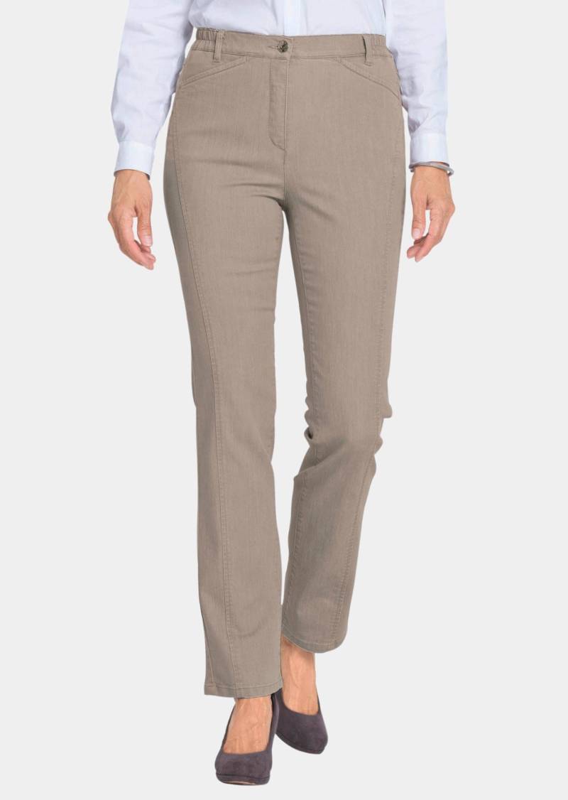 Formende Jeanshose mit figurfreundlichen Nähten - taupe - Gr. 54 von Goldner Fashion von Goldner Fashion