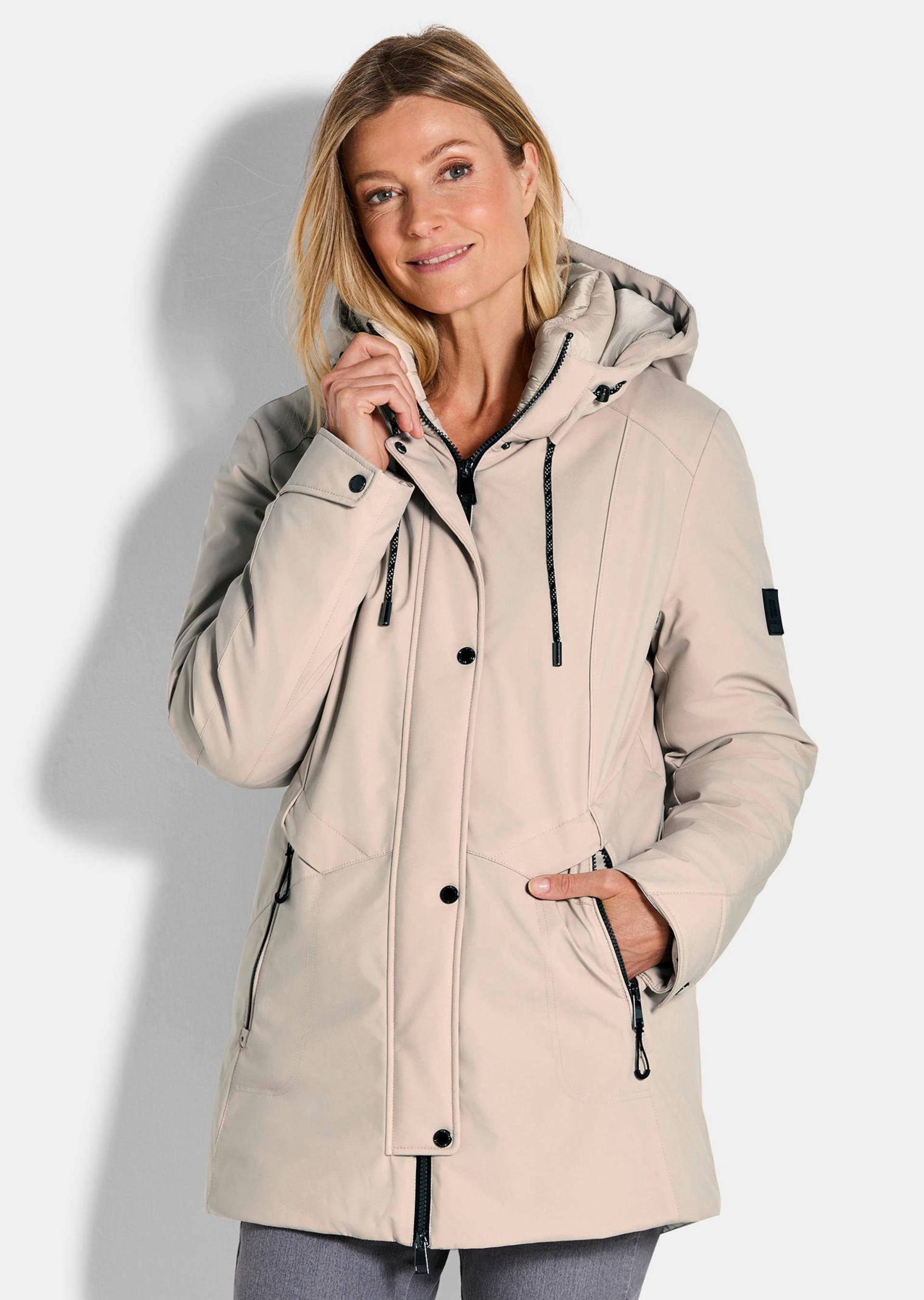 Funktionsjacke mit Kapuze - beige - Gr. 52 von Goldner Fashion von Goldner Fashion
