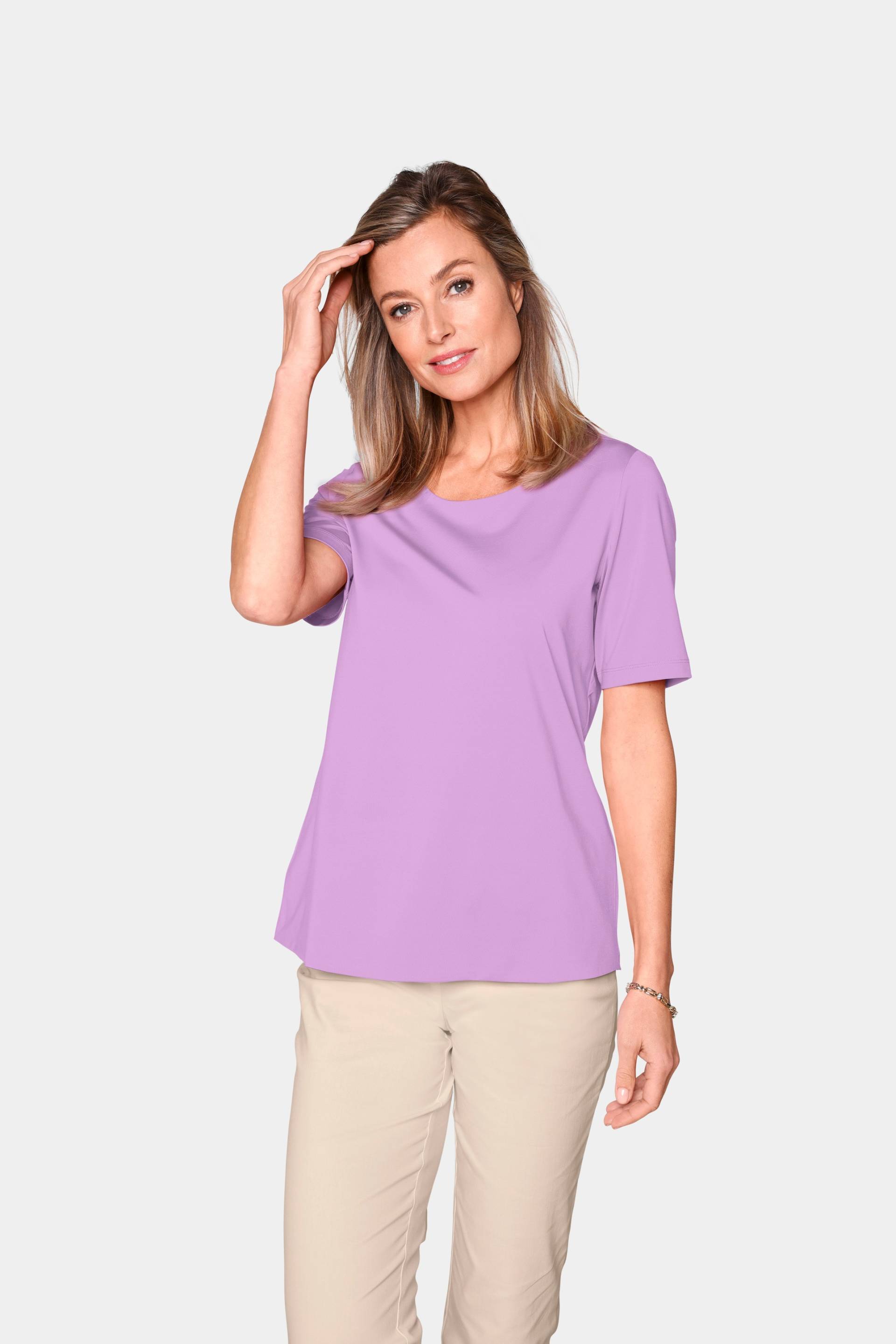 Gepflegtes Shirt in formstabiler Ware - flieder - Gr. 38 von Goldner Fashion von Goldner Fashion
