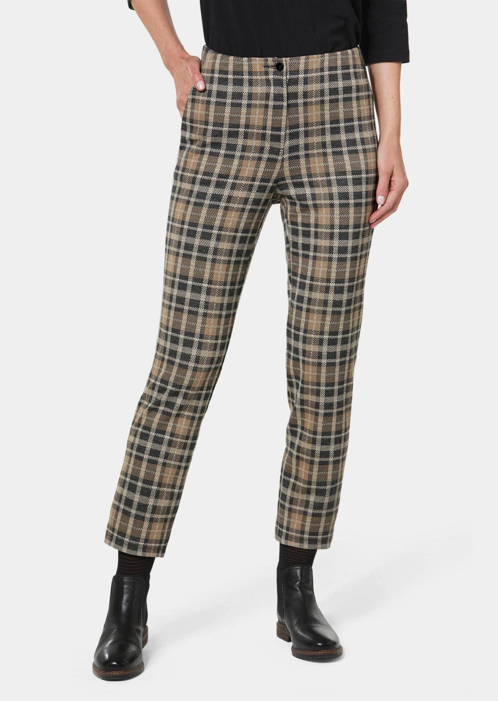 Glencheck-Hose - beige / grau / gemustert - Gr. 27 von Goldner Fashion von Goldner Fashion