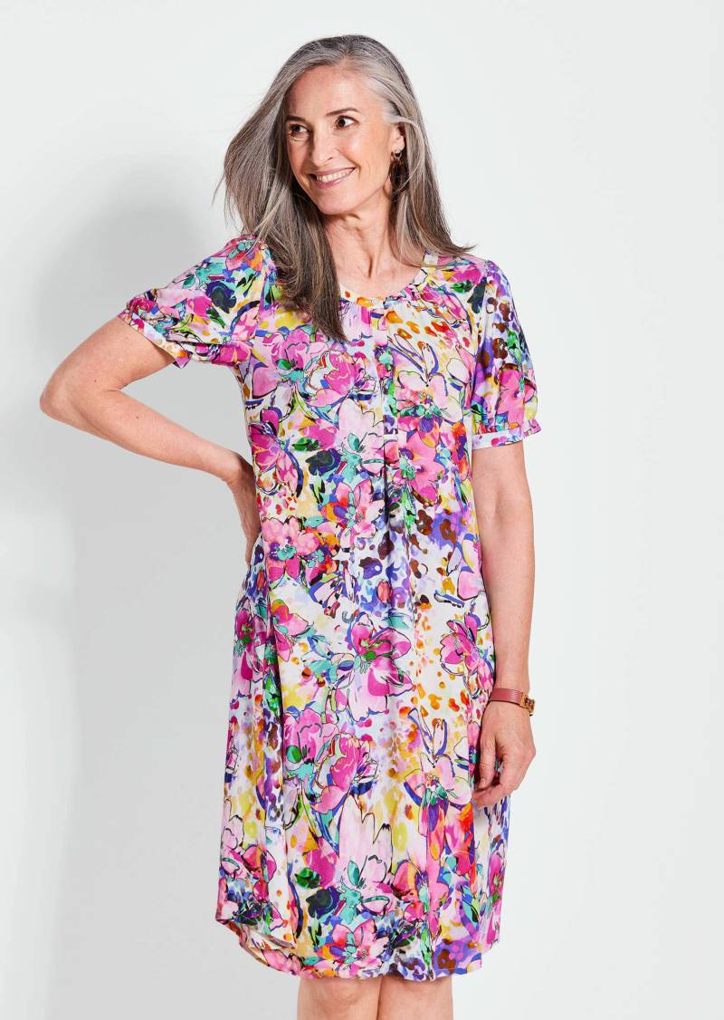 Hängerchen Kleid mit floralem Druck - pink / gemustert - Gr. 20 von Goldner Fashion Hängerchen Kleid mit floralem Druck - pink / gemustert - Gr. 20 von Goldner Fashion von Goldner Fashion