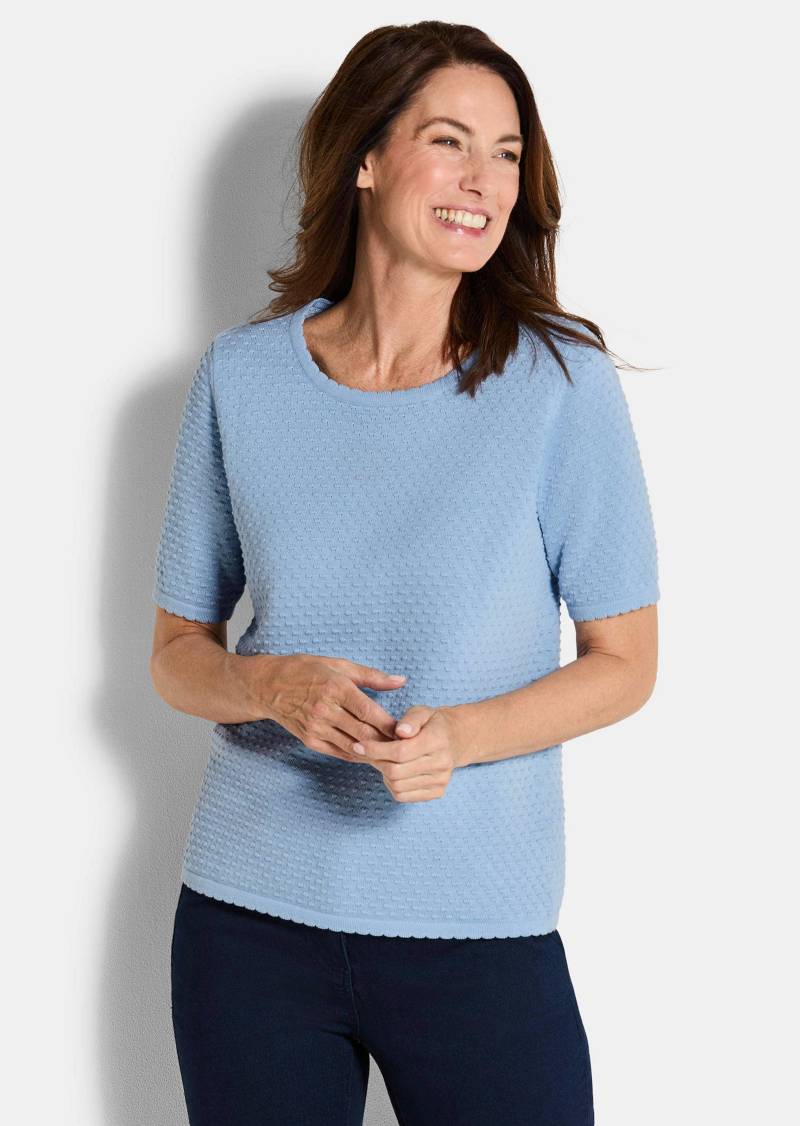 Halbarm-Pullover mit Pünktchenmuster - hellblau - Gr. 24 von Goldner Fashion von Goldner Fashion