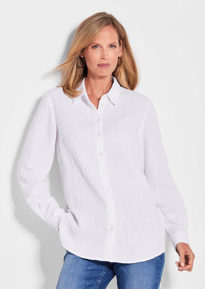 Hemdbluse aus Baumwoll-Musselin - weiß - Gr. 48 von Goldner Fashion von Goldner Fashion
