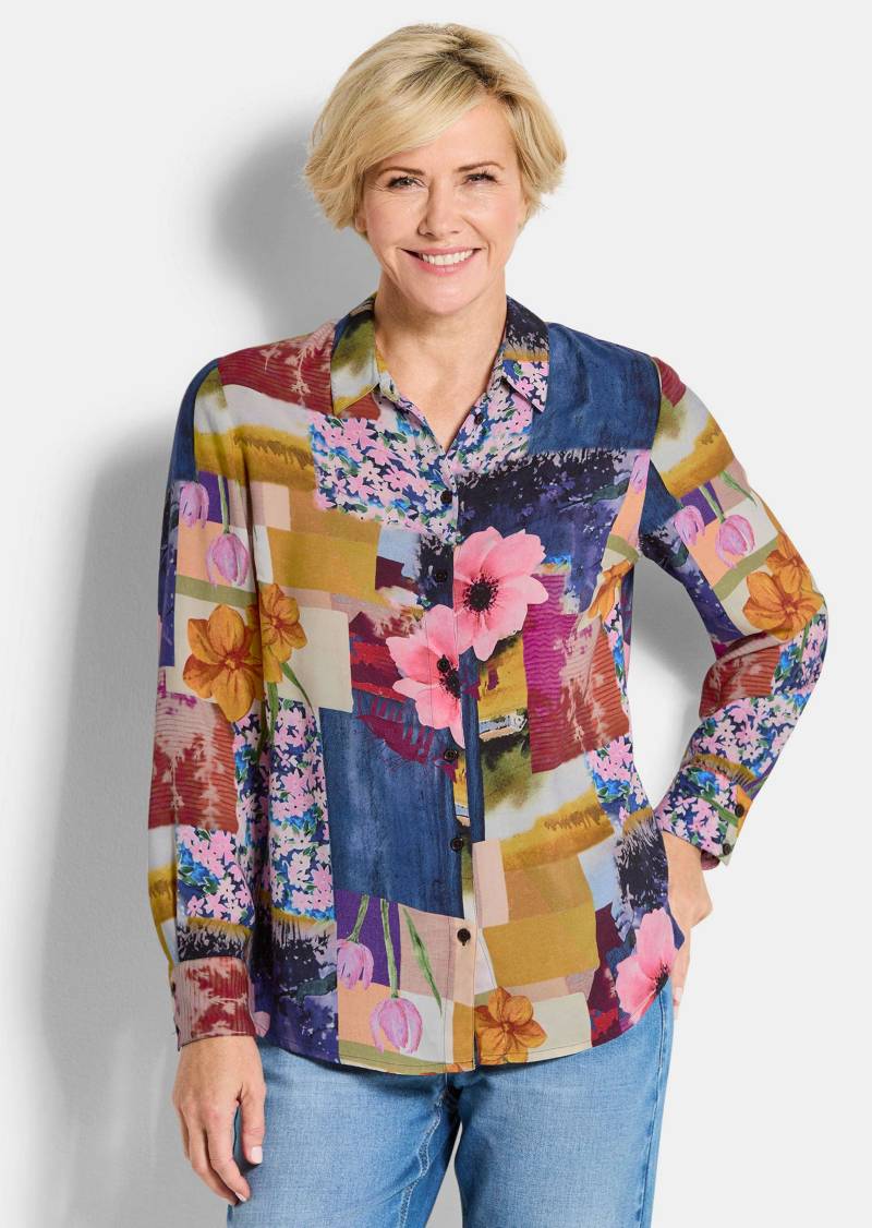 Hemdbluse aus Viskose im Mustermix - bunt / gemustert - Gr. 54 von Goldner Fashion von Goldner Fashion
