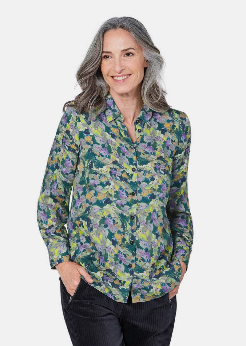 Hemdbluse mit Druck - bunt / gemustert - Gr. 48 von Goldner Fashion von Goldner Fashion