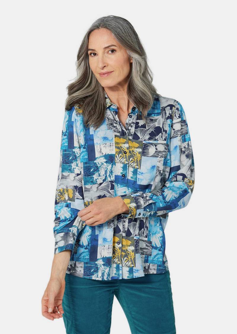 Hemdbluse mit Druck - grau / gemustert - Gr. 22 von Goldner Fashion von Goldner Fashion