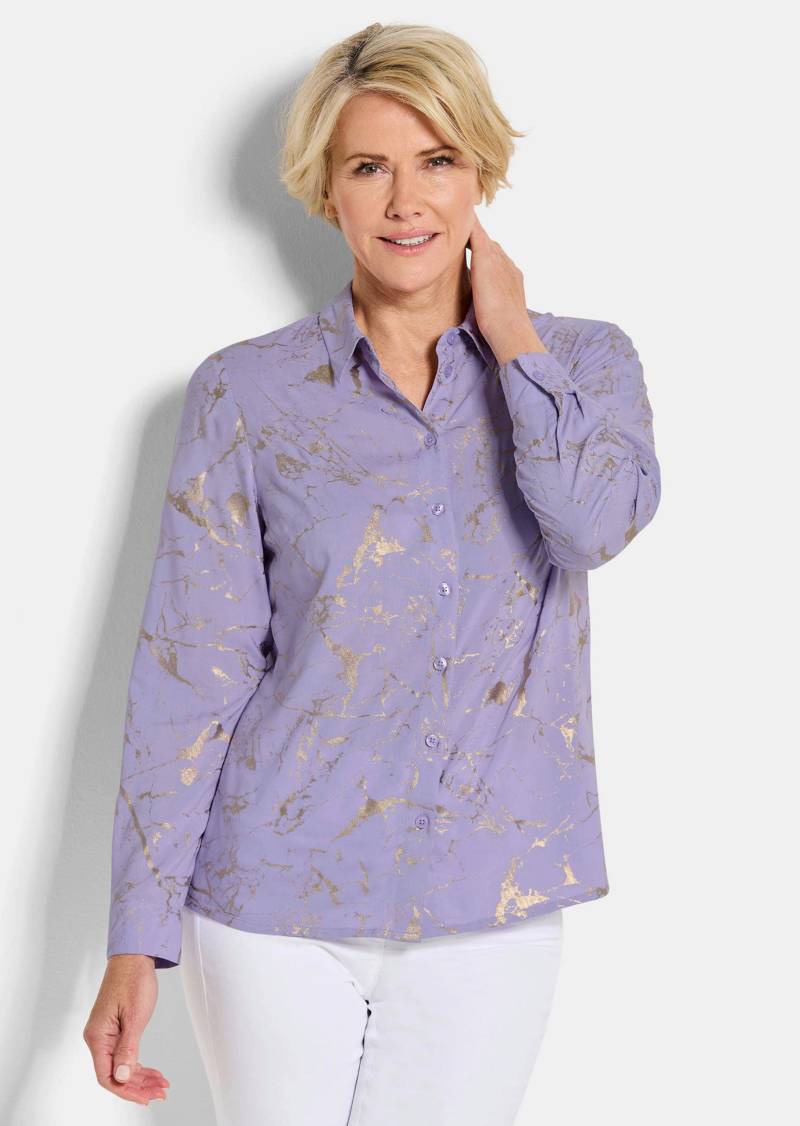 Hemdbluse mit Metallic Print - flieder / gemustert - Gr. 21 von Goldner Fashion von Goldner Fashion