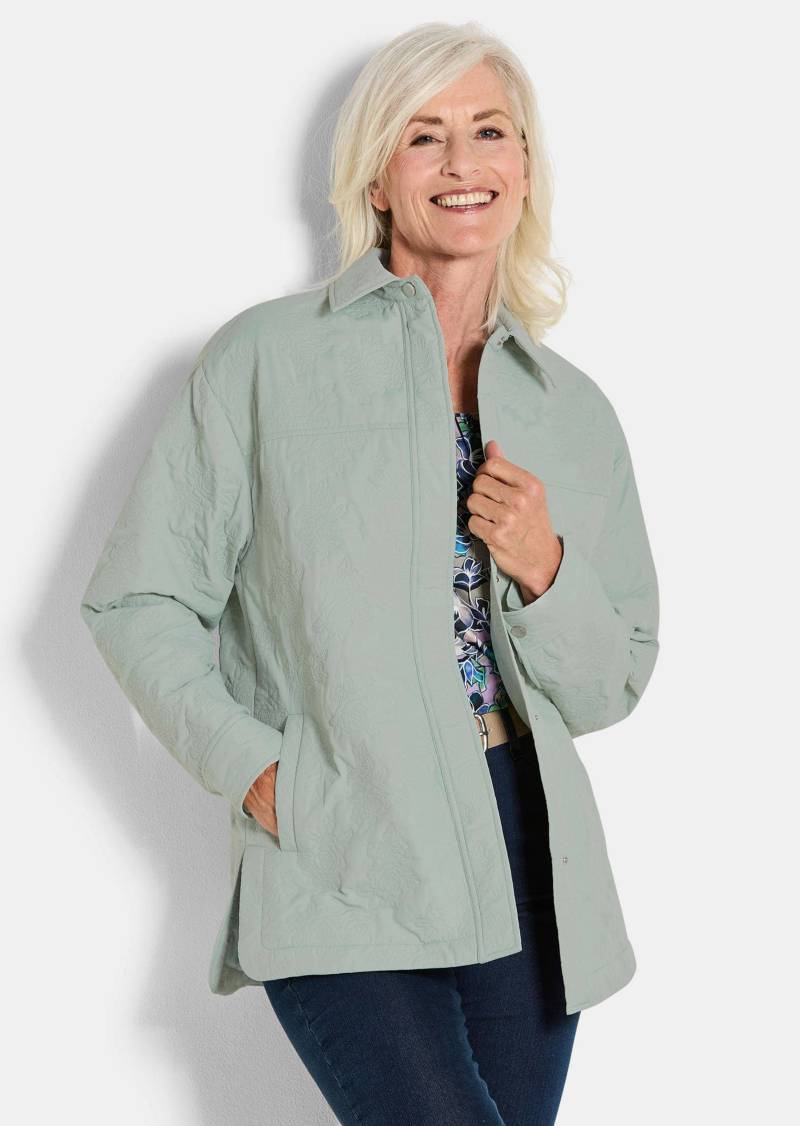 Hemdjacke mit geprägtem Blumenmuster - mint - Gr. 50 von Goldner Fashion von Goldner Fashion