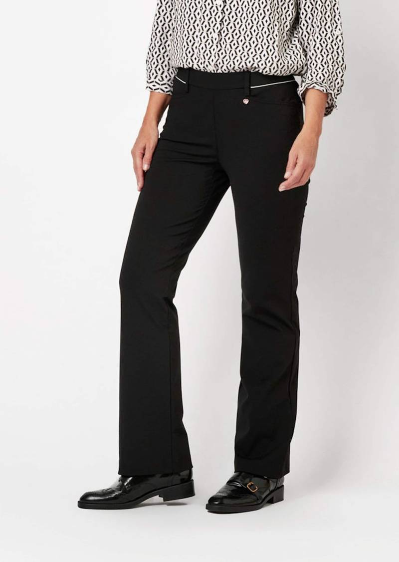 Hose "Alice New Flared" mit Gummibund - schwarz - Gr. 48 von Goldner Fashion von Goldner Fashion