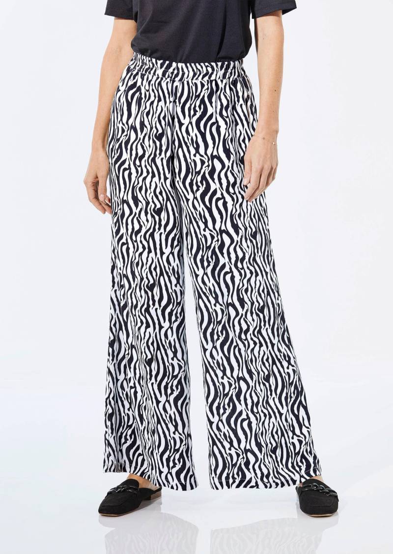 Hose mit weitem Bein - schwarz / weiß / gemustert - Gr. 23 von Goldner Fashion von Goldner Fashion