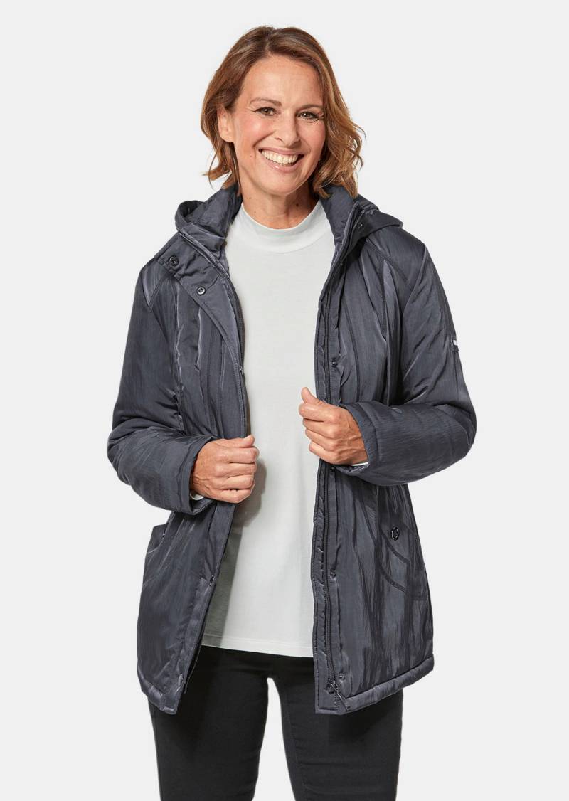Jacke mit Kapuze in dezenter Crashstruktur - anthrazit - Gr. 52 von Goldner Fashion von Goldner Fashion