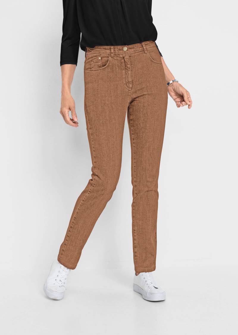 Jeanshose mit hübschen Glitzersteinen - camel - Gr. 265 von Goldner Fashion von Goldner Fashion