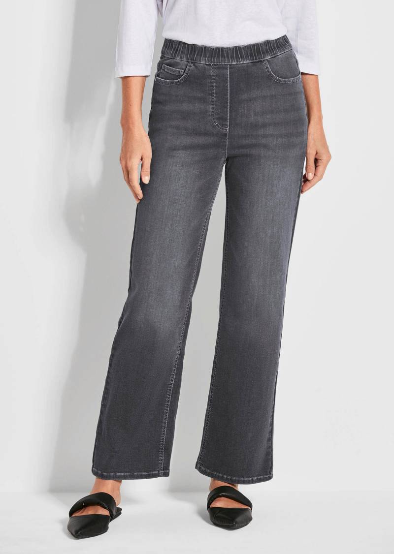 Jeansschlupfhose VERA mit weitem Bein - grau - Gr. 24 von Goldner Fashion von Goldner Fashion
