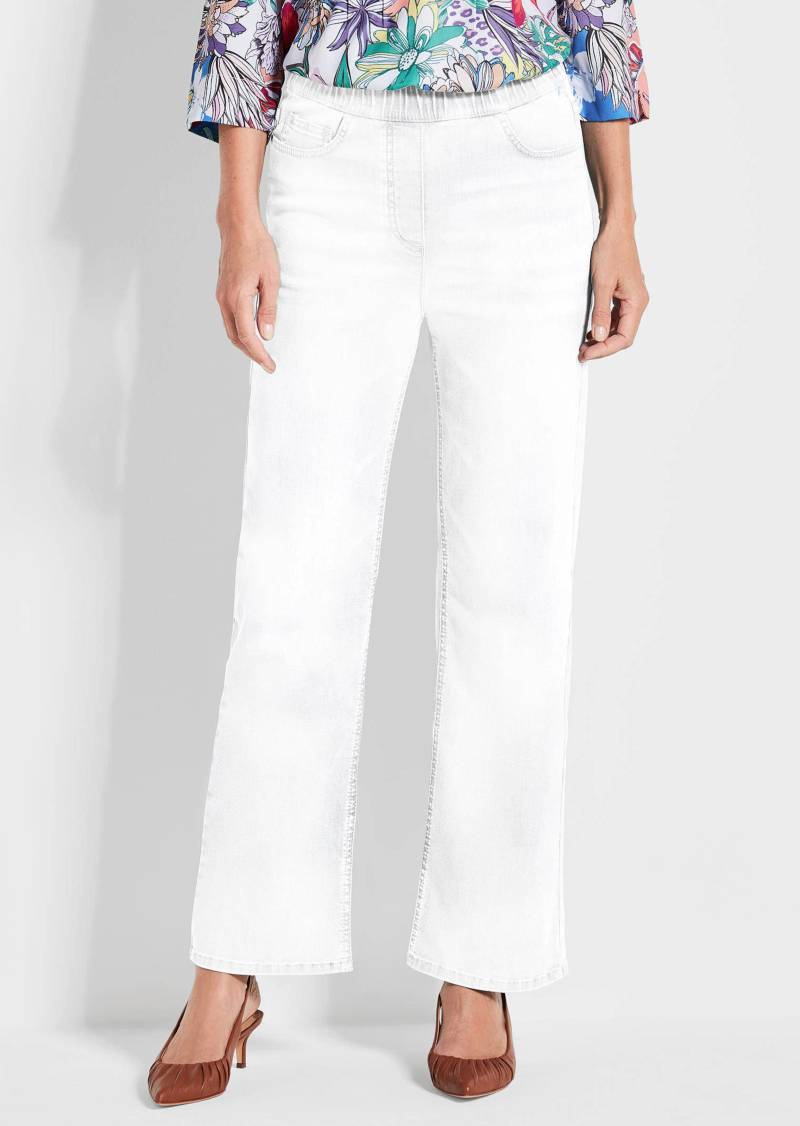 Jeansschlupfhose VERA mit weitem Bein - weiß - Gr. 38 von Goldner Fashion von Goldner Fashion